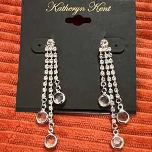 3/$18 Katheryn Kent Silver Dangle Earrings Lot 1098